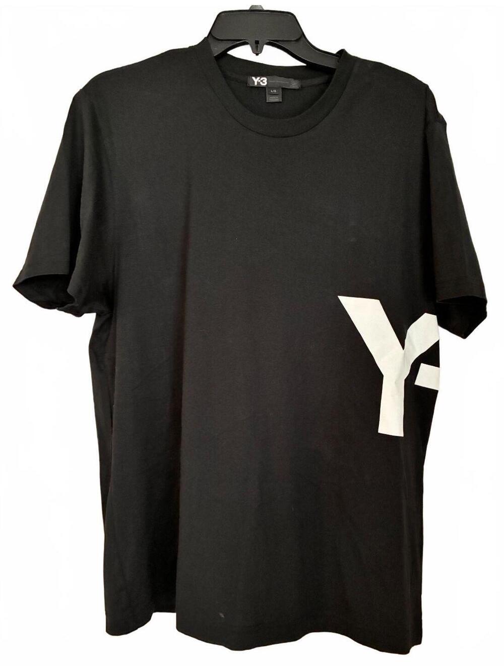 Y-3 Yohji Yamamoto Adidas Black Graphic Logo T-Shirt L/G